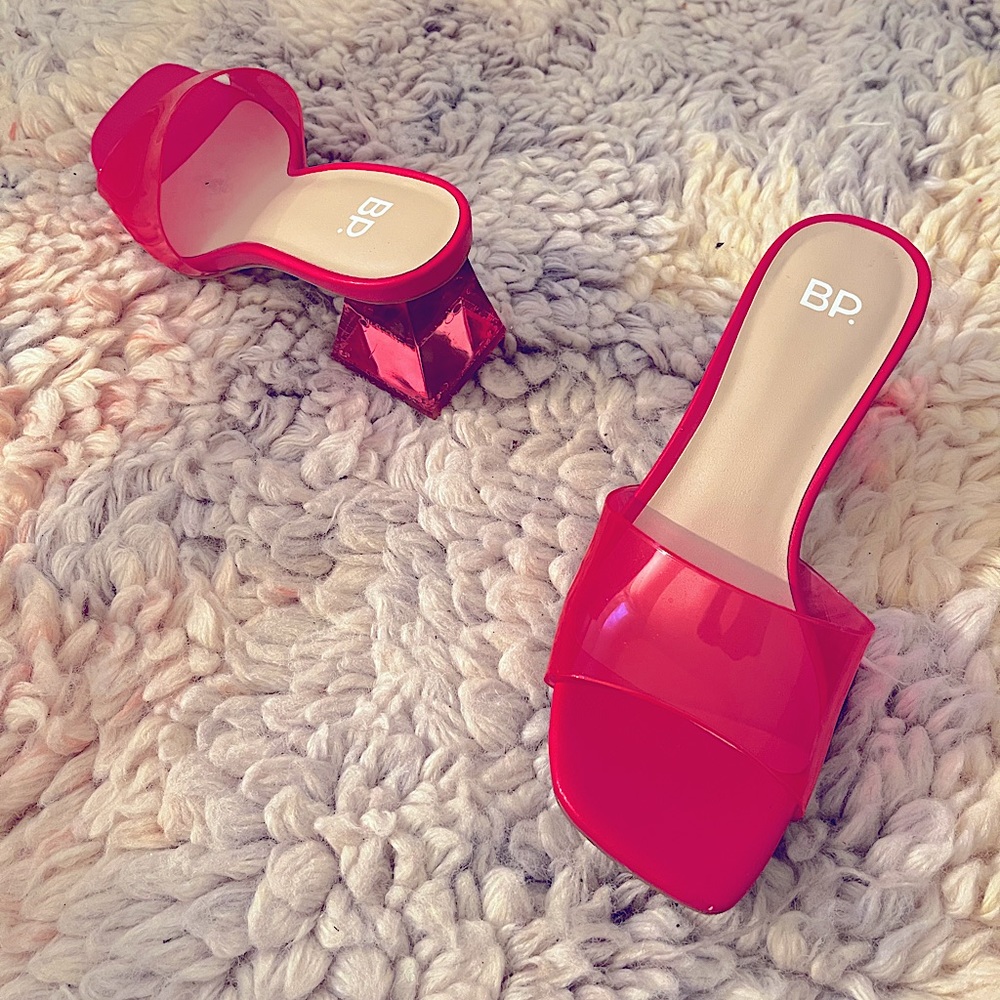 BP. Pink Lucite heels